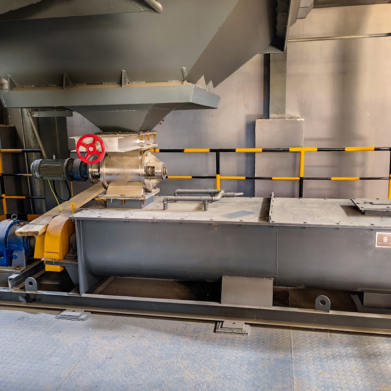 Mezclador humidificador de polvo de doble eje